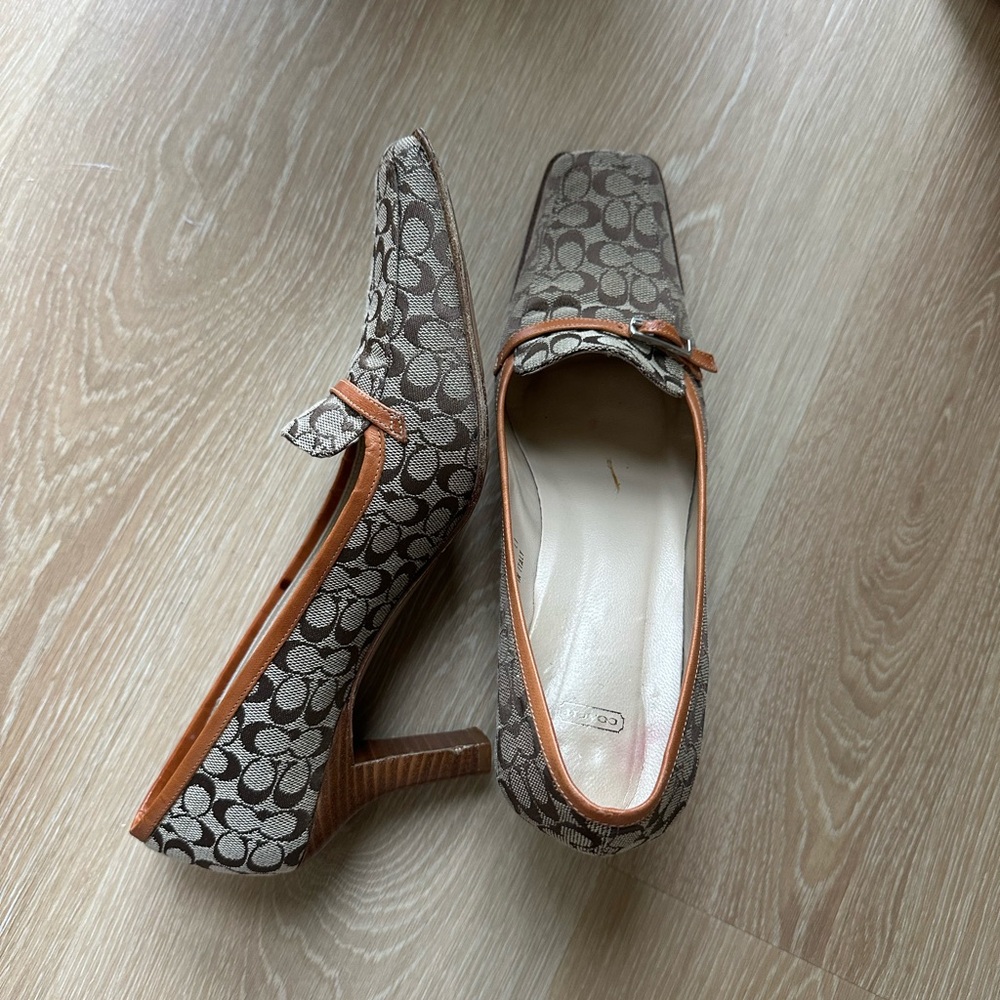 Coach Brown Patterned Heels - image 3